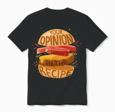 Hamburger Food Funny Unisex T-Shirt - Black