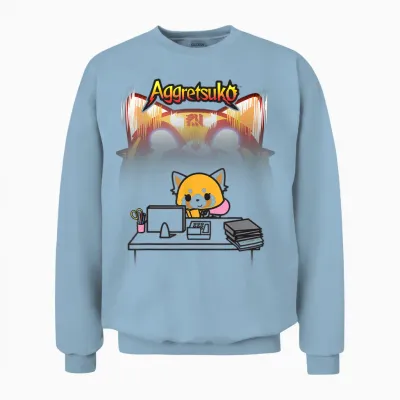 Aggretsuko Secret Rage Unisex Sweatshirt - Light Blue