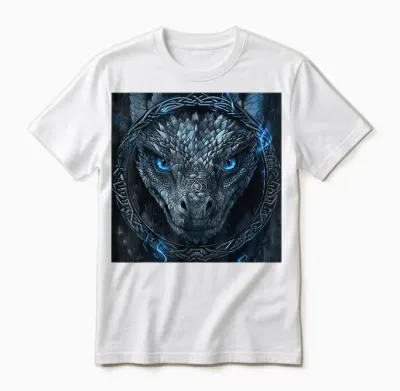 Viking Dragon Jormungandr & Niddhogg Vikings Dragon T-Shirt, Black Unisex T-Shirt - White