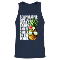 Be a Pineapple Stand Tall Wear Crown Sweet Hawaii Unisex Tank Top - Navy – 2