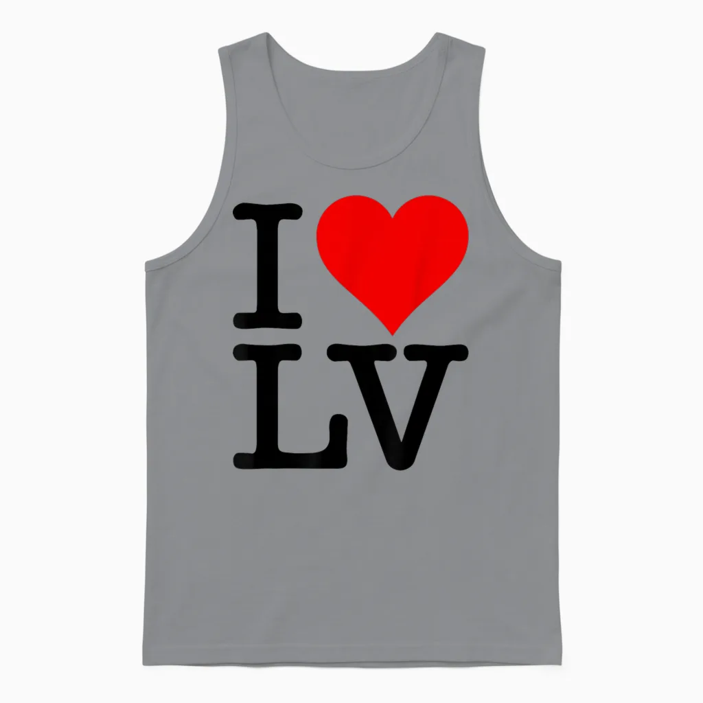Love Heart Las Vegas Nevada Lv Unisex Tank Top in Sport Grey