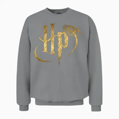Harry Potter Small Logo Gold Unisex Sweatshirt - Sport Grey