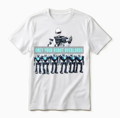 Obey Your Robot Overlords Unisex T-Shirt - White