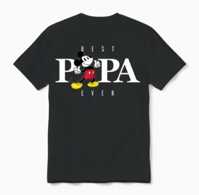 Disney Mickey Mouse Thumbs Up Best Papa Ever Father's Day Unisex T-Shirt - Black