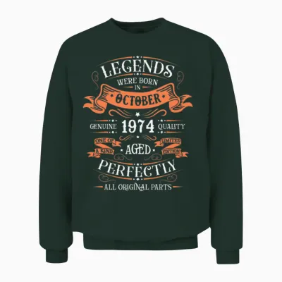 October 1974 Vintage Unisex Sweatshirt - Forest