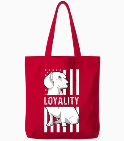 Loyalty Dog Usa Flag Dachshund Dog Tote Bags - Red