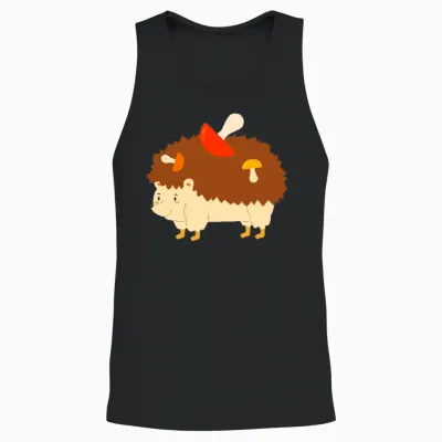 Funny Mushroom Unisex Tank Top - Black