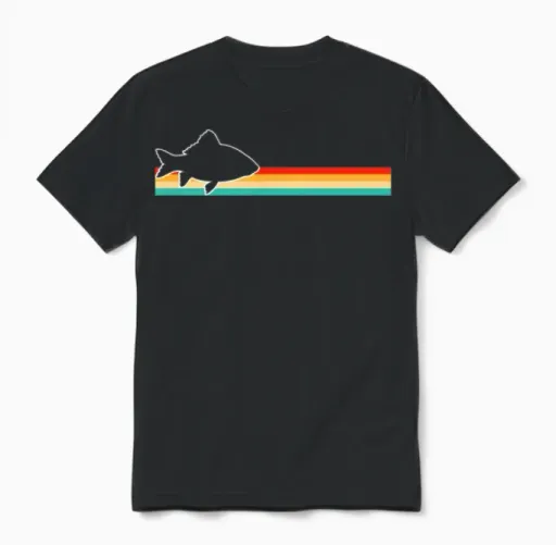 Fish Retro Unisex T-Shirt in Black
