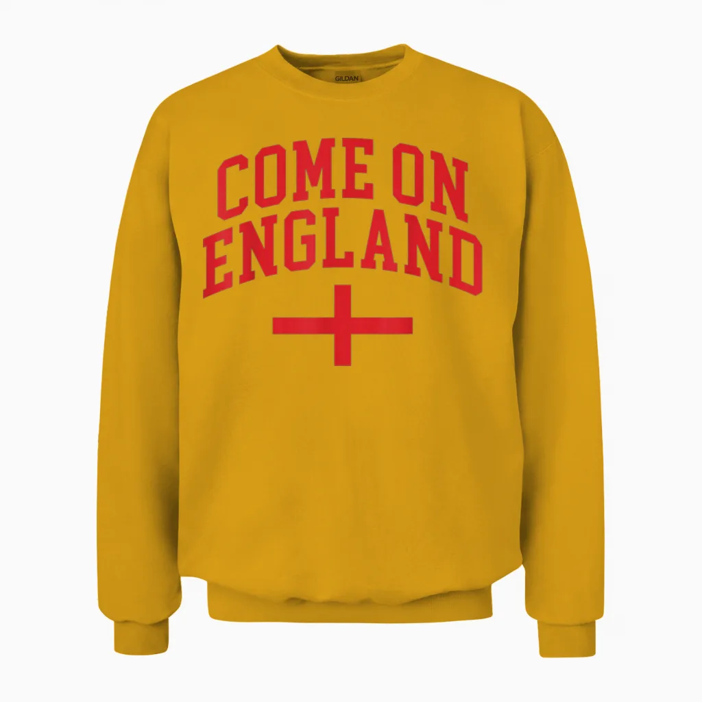 Come on England Flag England Pride Unisex Sweatshirt in Gold
