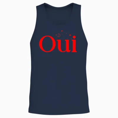 Oui French Word Yes France Paris Message Unisex Tank Top - Navy