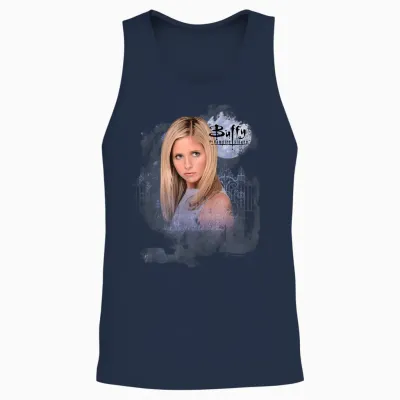 Buffy the Vampire Slayer Buffy Cemetery New Vignette T-Shirt, Black, S Unisex Tank Top - Navy