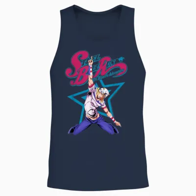 Steel Ball Run Johnny Joestar Pointing Action Pose Anime Unisex Tank Top - Navy