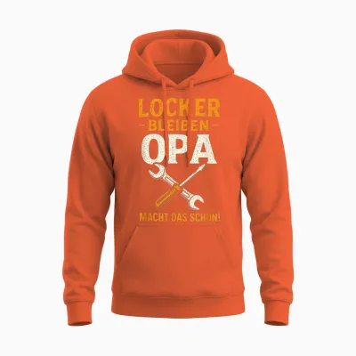 Locker Bleiben - Opa Macht Das Schon! Unisex Hoodie - Orange