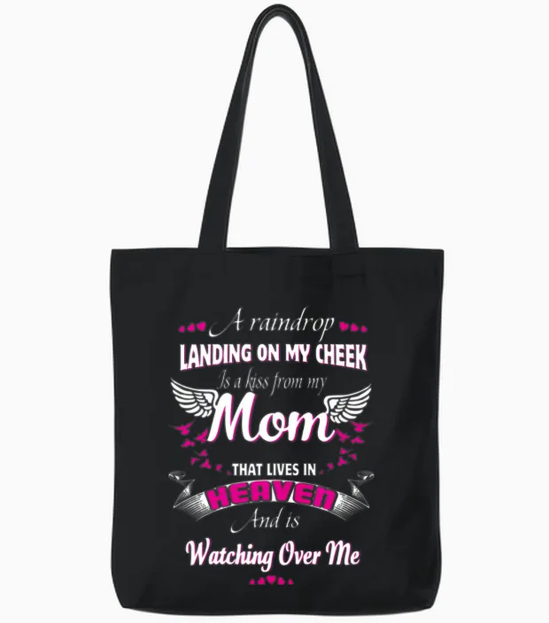 Memorial of Parents in Heaven for Daughter Son Tote Bags in Black