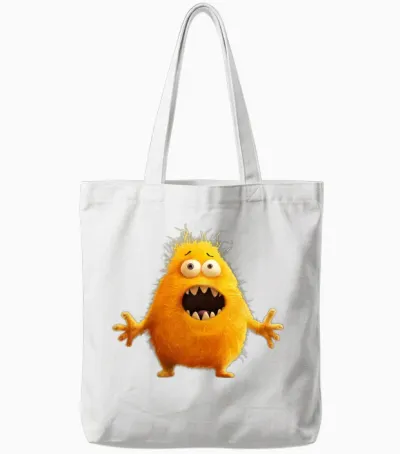 Funny Monster Tote Bags - White