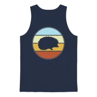 Hedgehog Retro Unisex Tank Top - Navy – 1