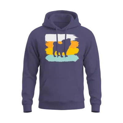 Pug Retro Unisex Hoodie - Heather Sport Dark Navy