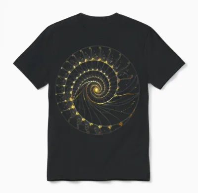 Fibonacci Spiral Ratio Mathematicians Sacred Geometry Unisex T-Shirt - Black