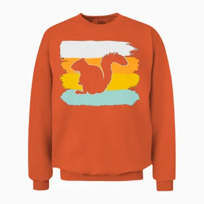 Squirrel Retro Unisex Sweatshirt - Orange