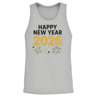 Golden 2026 New Year Firework Unisex Tank Top - Ash – 2