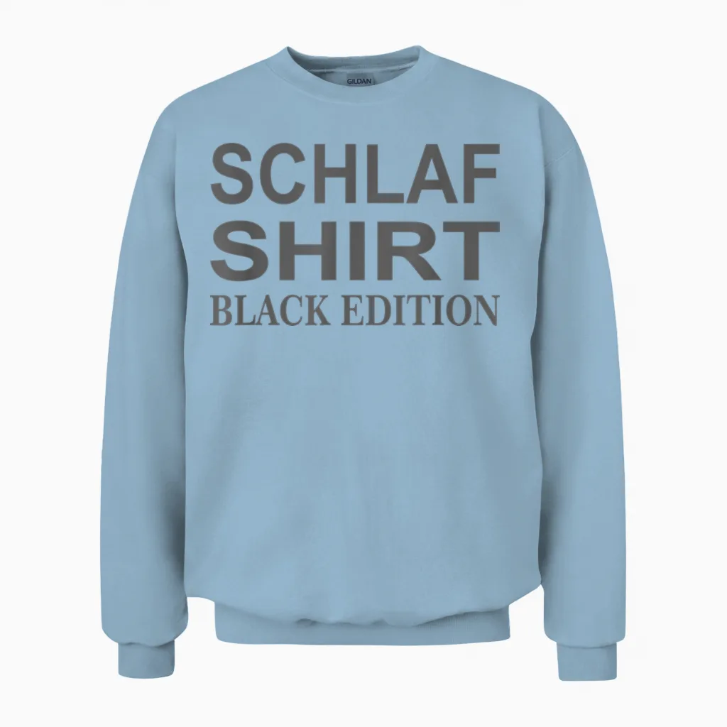 Official Sleep Shirt Black Edition T-Shirt, Black Unisex Sweatshirt in Light Blue