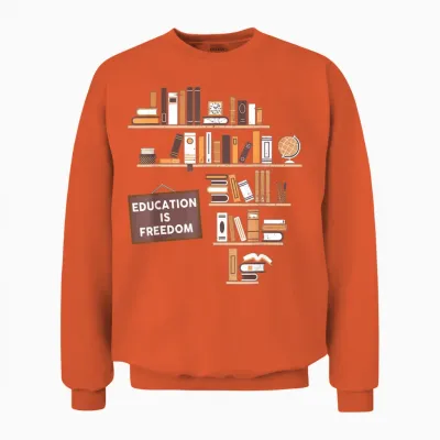 Education Is Freedom African American Unisex Sweatshirt - Orange