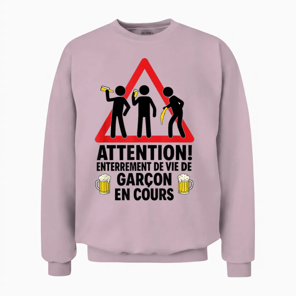 Bachelor Party Funny Team Evg Married Unisex Sweatshirt in Light Pink