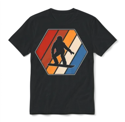 Snowboarding Retro Unisex T-Shirt - Black