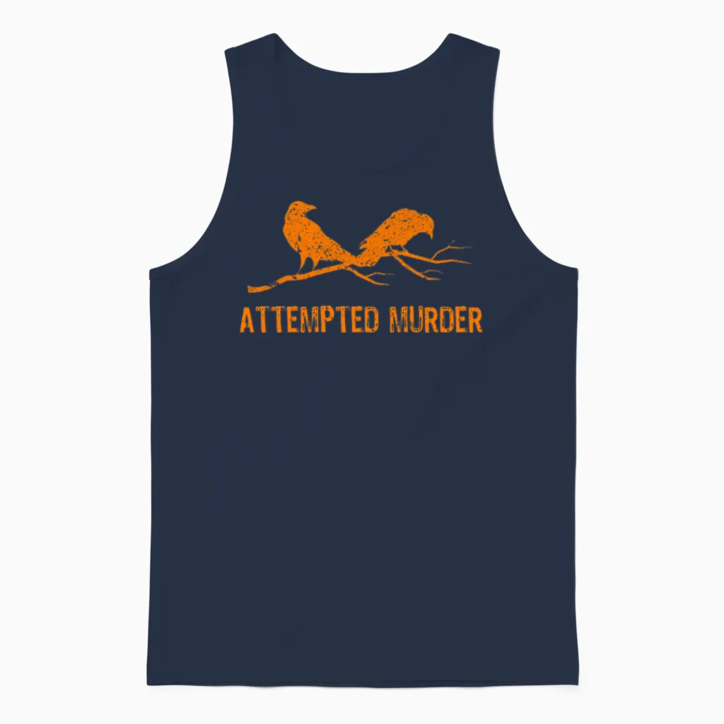 Crows Attempted Murder Funny Crow Meme Bird 1wh9 Unisex Tank Top in Navy