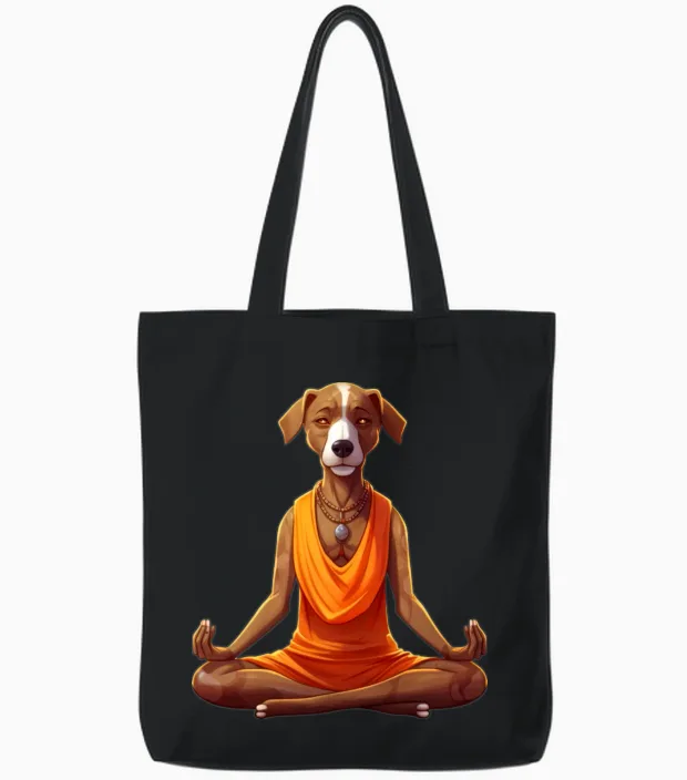 Dog Yoga / Yogi Dog Lovers Gift Tote Bags in Black