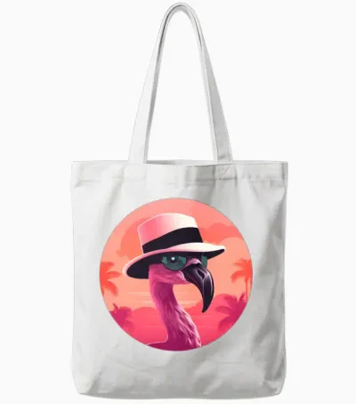 Style Flamingo Lovers Retro Tote Bags - White