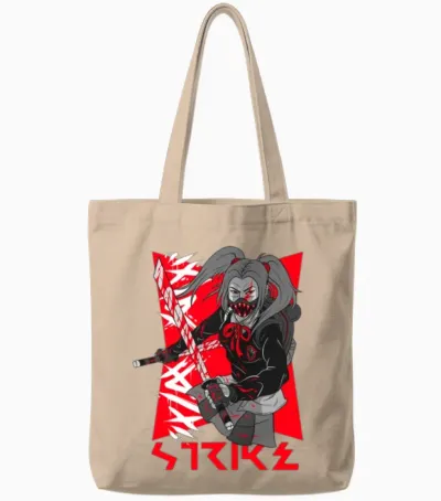 Crimson Masked Duelist Tote Bags - Natural