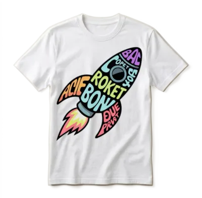 Retro Rocket Unisex T-Shirt - White