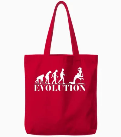 Evolution Male Submissive Funny Bdsm Munch Kinky T Tote Bags - Red