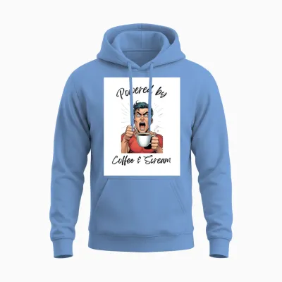 Powered by Coffee & Scream Unisex Hoodie - Carolina Blue