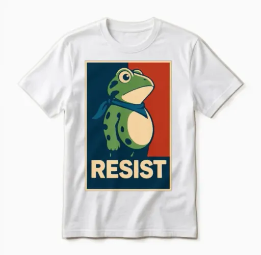 Portland Frog Protest I Stand with Frog Unisex T-Shirt in White