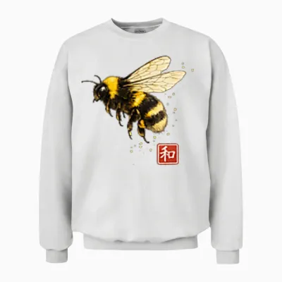Nature été Abeille Bourdon Japon Unisex Sweatshirt - White