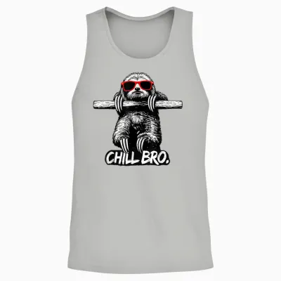 Lustiges Chill Bro Faultier Mit Sonnenbrille Unisex Tank Top - Ash