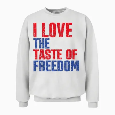 I Love the Taste of Freedom Couples Matching 4th of July Unisex Sweatshirt - White