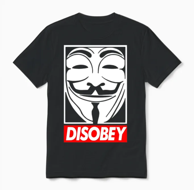 Disobey Unisex T-Shirt in Black