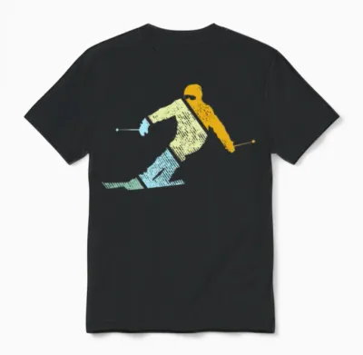 Ski Retro Unisex T-Shirt - Black