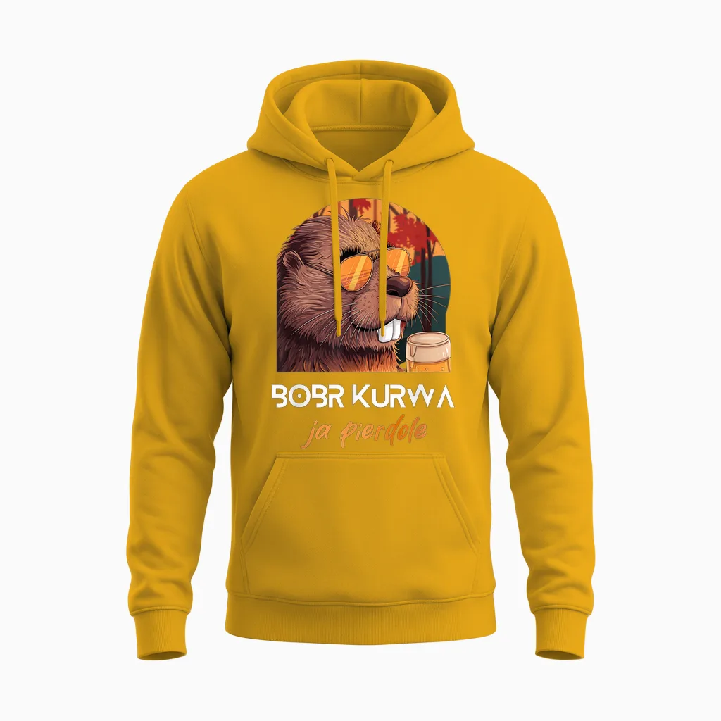 Bober Kurwa Polnisches Biber Funny Meme Bobr Ja Pierdole Unisex Hoodie in Gold
