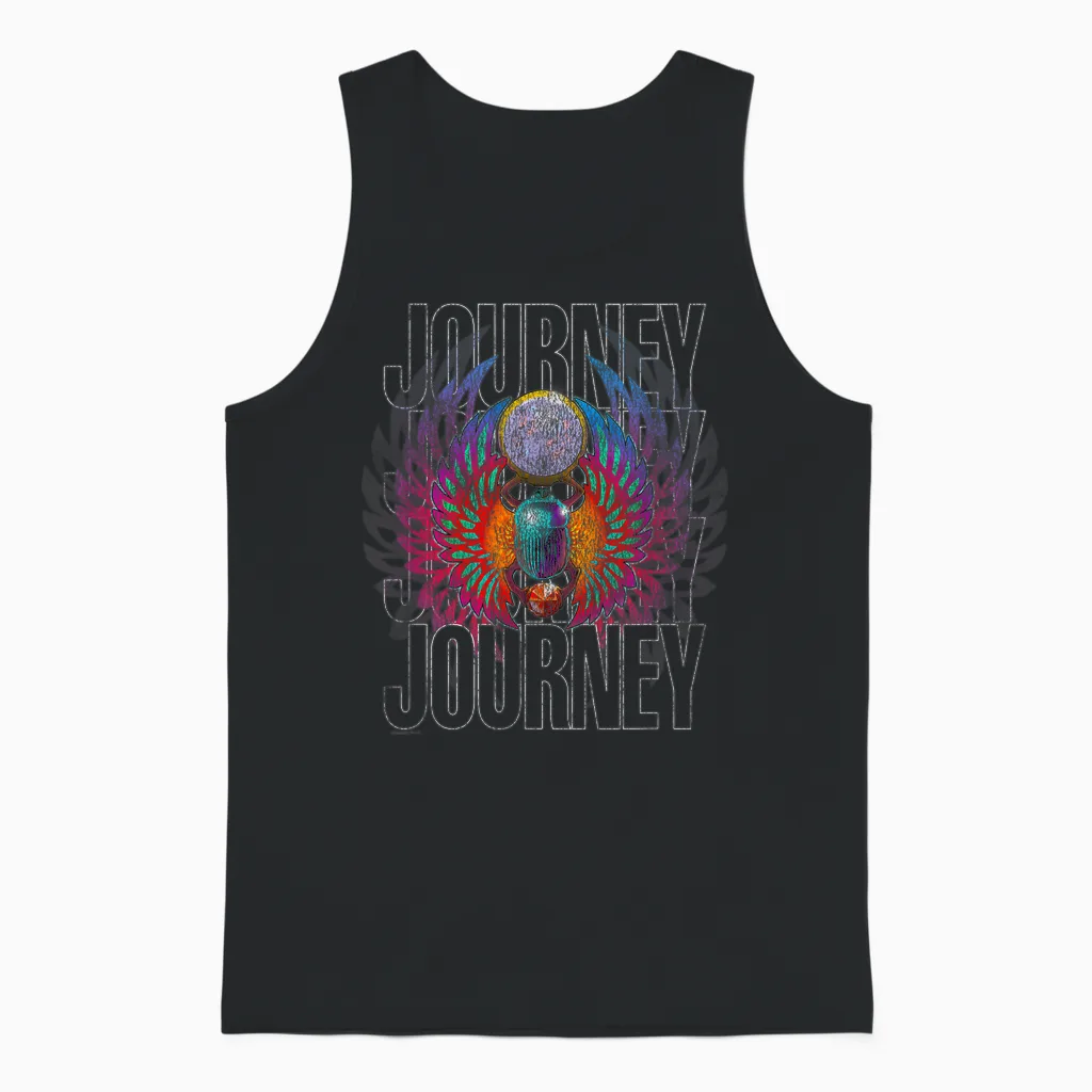 Journey Infinity Wings Vivid Scarab Vintage Band Unisex Tank Top in Black