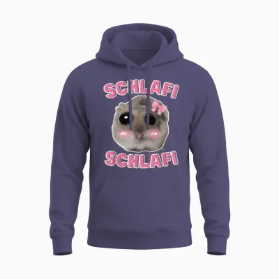 Schlafi Schlafi Funny Hamster Hamster Hamstie Meme Sleep T-Shirt, Black Unisex Hoodie - Heather Sport Dark Navy