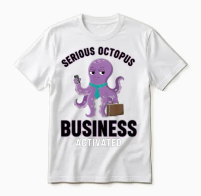 Serious Octopus Business Activated Unisex T-Shirt - White