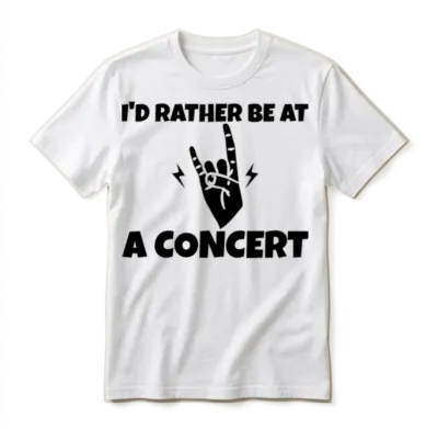 I'd Rather Be at a Concert Unisex T-Shirt - White