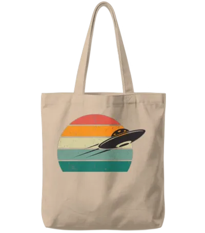 Retro Ufo Tote Bags - Natural