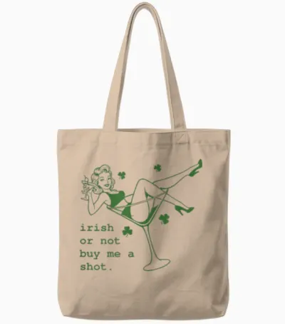 Irish or Not Buy Me Shot Martini Funny Irish St Patricks Tote Bags - Natural