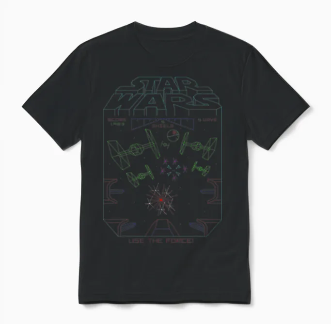 Star Wars Space Fight Vintage Arcade Graphic Unisex T-Shirt in Black