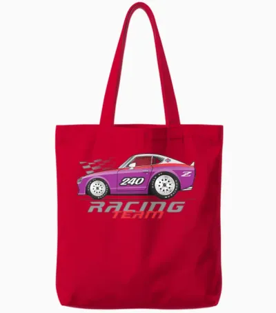 Racing Purple Tote Bags - Red